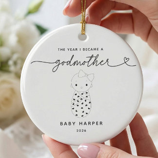 Personlig ny gudmor babyflicka ornament