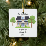 PERSONLIG NY HEMFOTOORNATION JULGRANSPRYDNAD KERAMIK<br><div class="desc">PERSONLIG NEW HOME PHOTO CHRISTMAS ORNAMENT,  ANPASSNINGSBAR HOUSE BILD OCH ADRESS ORNAMENT,  HOUSEWARMING GIFT.</div>