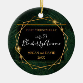 Personlig ny hemornament julgransprydnad keramik