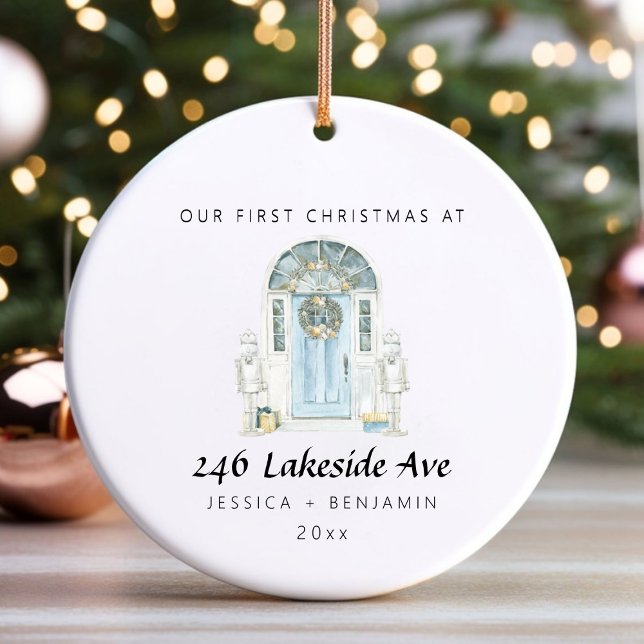 Personlig Ny julprydnad i hemmet Julgransprydnad Keramik (Personalized New Home Christmas Ornament)