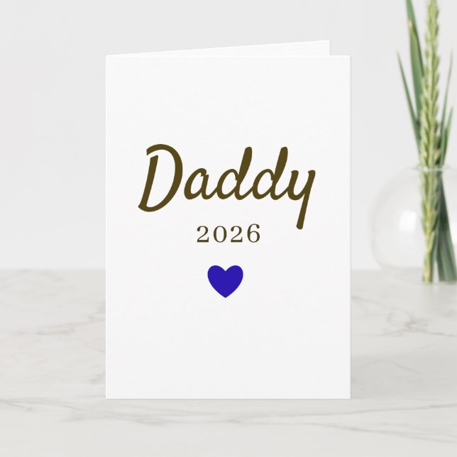 Personlig "Ny Pappa Kärlek" Design med Årtal Kort (Framsida)