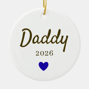 Personlig ny pappa-kärleksdesign med år julgransprydnad keramik