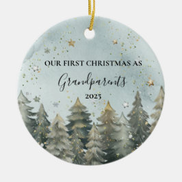 Personlig nybliven mormor- och morfarprydnad julgransprydnad keramik
