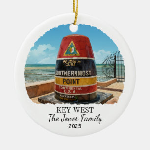 Personlig Nyckel Väster Ornament, Florida-staten Julgransprydnad Keramik