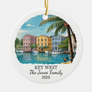 Personlig Nyckel Väster Ornament, Florida-staten Julgransprydnad Keramik