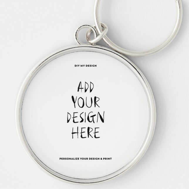 Personlig-nyckelkedja-DIY - gör det själv Rund Silverfärgad Nyckelring (Framsidan)