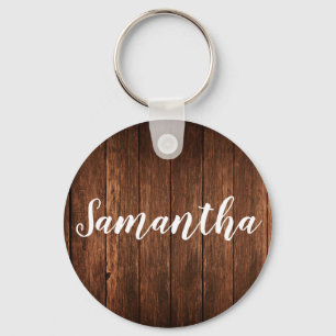 Personlig Nyckelring Barn Wood Land Rustic