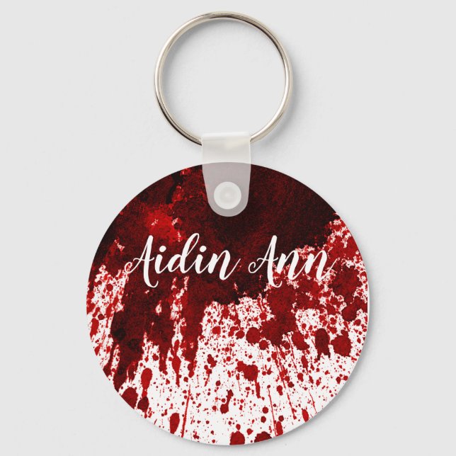 Personlig Nyckelring Blood Splatter Vampire Goth (Framsida)