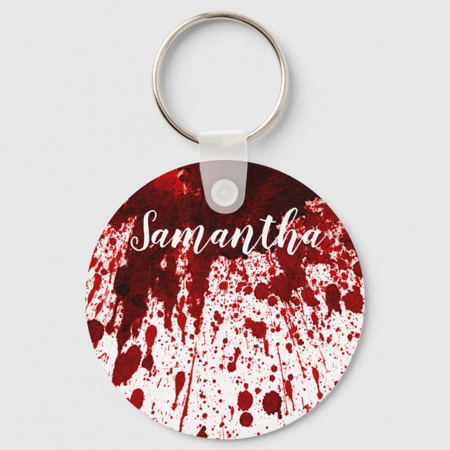 Personlig Nyckelring Blood Splatter Vampire Goth (Framsida)