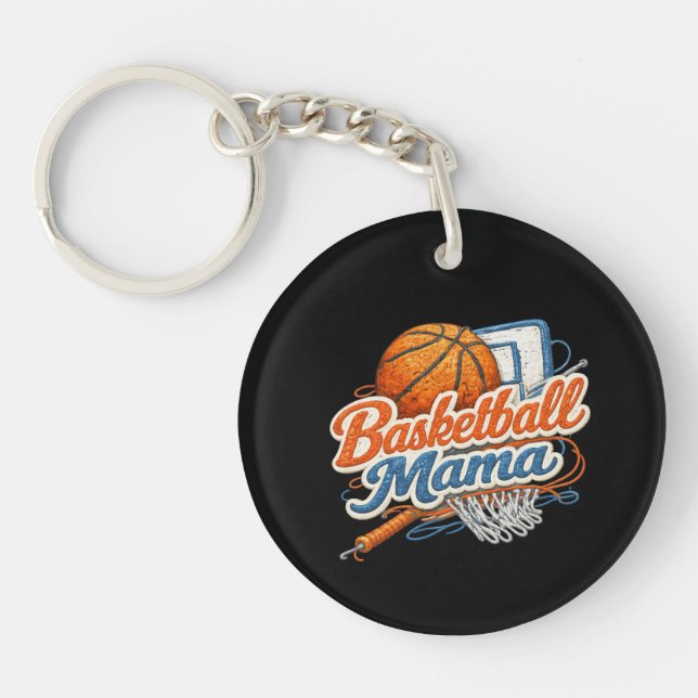 Personlig nyckelring för basketmamma och lag (Framsidan)