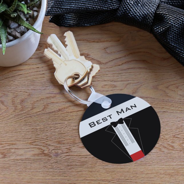 Personlig nyckelring för Tuxedo Best Man för bröll (Best Man keychain for your best man)