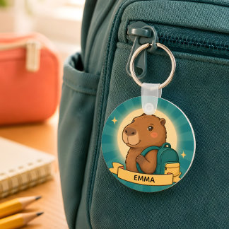 Personlig nyckelring med capybara-figur för ryggsä
