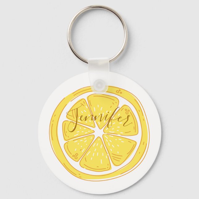 Personlig nyckelring med citrondesign (Framsida)