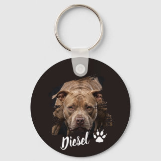 Personlig nyckelring med hundfoto och namn