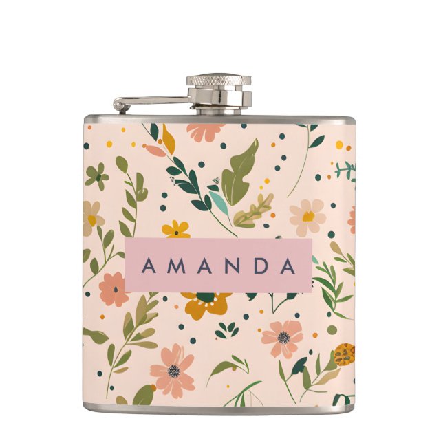 Personlig nyckfull äng med vilda blommor fickplunta (Framsidan)