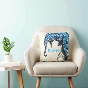 Personlig Nyfödd bebis Boy's Room Circus Elephant Kudde