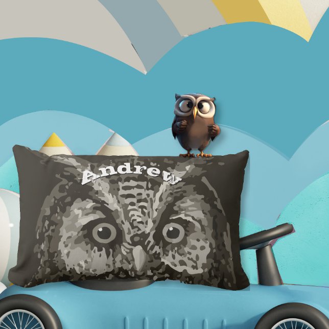 Personlig Nyfödd bebis Boy's Room Cute Uggla Lumbarkudde (Skapare uppladdad)