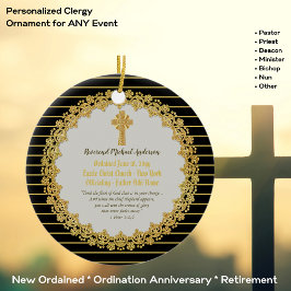 Personlig Nyligen ORDAINED Priest Pastor Deacon Julgransprydnad Keramik
