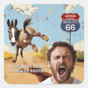 Personlig Oatman Route 66 Foto Fyrkantigt Klistermärke
