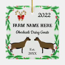 Personlig Oberhasli Dairy Goat Farm jul Julgransprydnad Keramik
