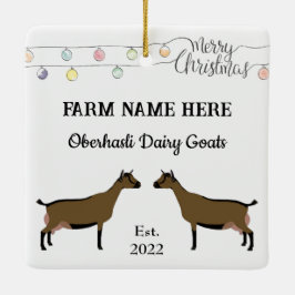 Personlig Oberhasli Dairy Goat White-jul Julgransprydnad Keramik