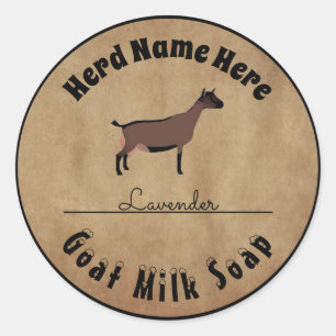 Personlig Oberhasli Goat Mjölk Soap Runt Klistermärke