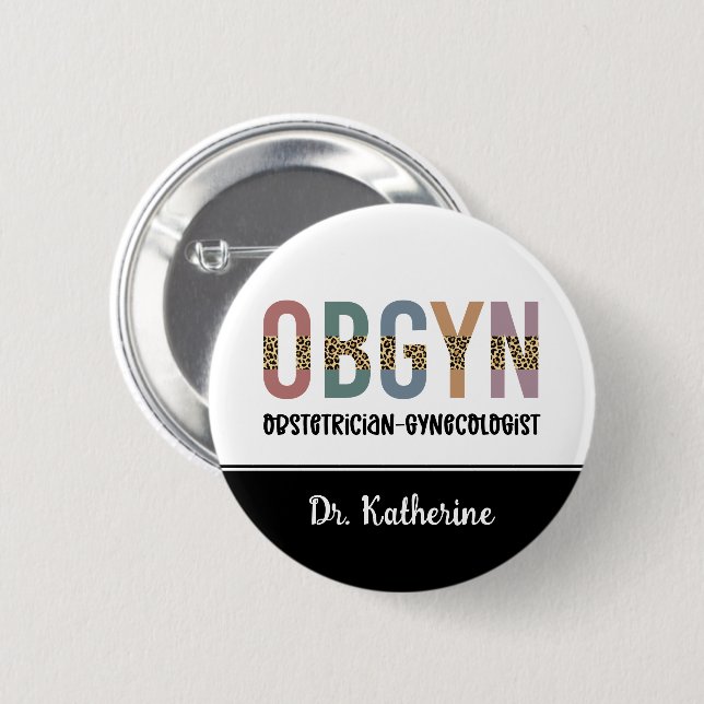 Personlig OBGYN Obstetrician Gynecolog Knapp (Framsida & baksida)