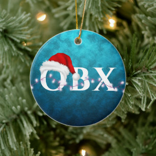 Personlig OBX Santa Hat och Ljus jul Julgransprydnad Keramik