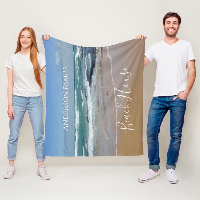 Personlig Ocean Beach Fleecefilt (På plats)