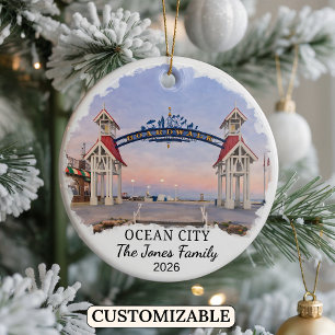 Personlig Ocean City-ornament, specialdesignad för Julgransprydnad Keramik