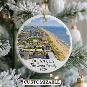 Personlig Ocean City-ornament, specialdesignad för Julgransprydnad Keramik