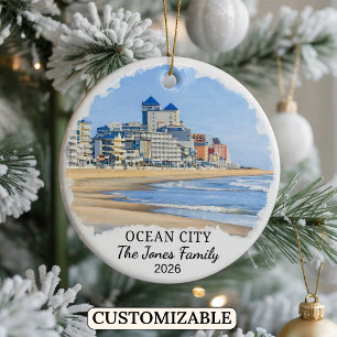 Personlig Ocean City-ornament, specialdesignad för Julgransprydnad Keramik