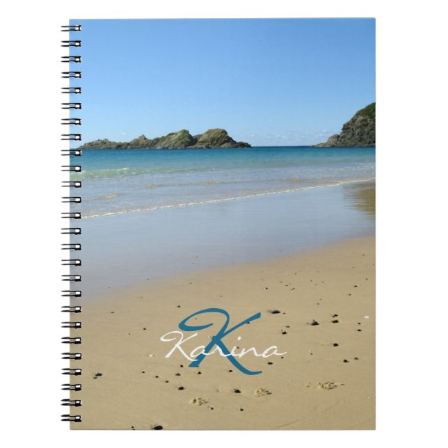 Personlig Oceanen Beach Spiral Anteckningsbok (Framsidan)