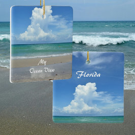 Personlig Oceanen Namn din strand Julgransprydnad Keramik