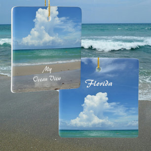 Personlig Oceanen Namn din strand Julgransprydnad Keramik