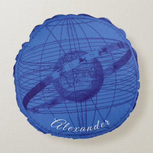 Personlig Oceanen och flottan Blue Celestial Rund Kudde