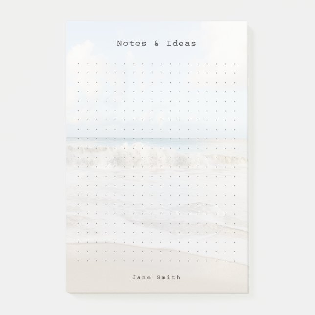 Personlig oceanisk estetisk prickrutig grid post-it block (Framsida)