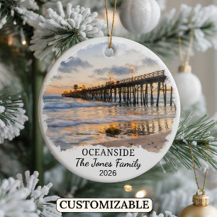 Personlig Oceanside-ornament, Anpassad för Kalifor Julgransprydnad Keramik