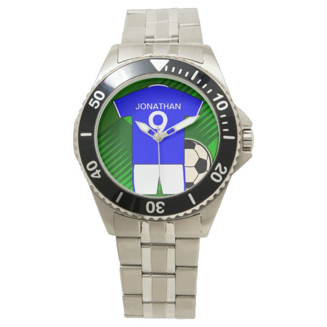 Personlig Ocer Jersey Blue and White Armbandsur (Framsida)