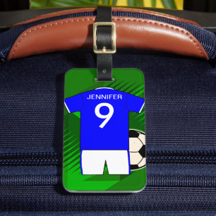 Personlig Ocer Jersey Blue and White Bagagebricka
