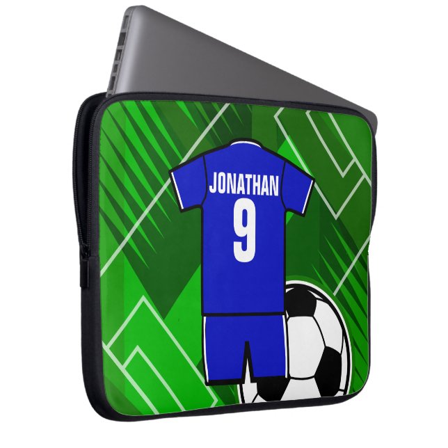 Personlig Ocer Jersey Blue med White Laptop Fodral (Framsidan Höger)