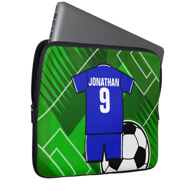 Personlig Ocer Jersey Blue med White Laptop Fodral (Framsidan Höger)
