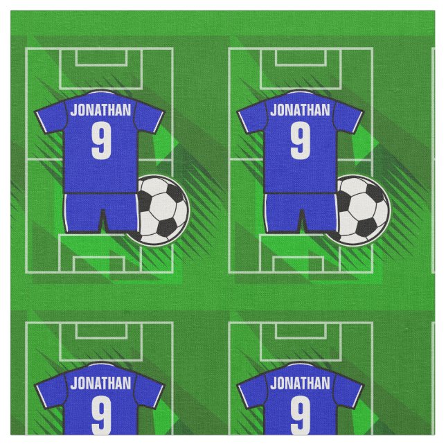 Personlig Ocer Jersey Blue med White Tyg (Närbild)