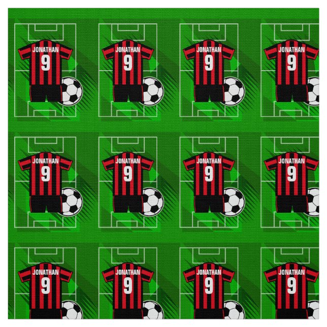Personlig Ocer Jersey Red and Black Rand Tyg (Prov)