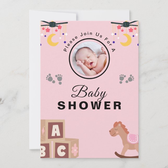 Personlig och foto - babykläder inbjudningar (Framsida)