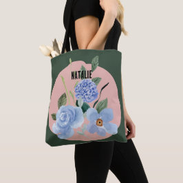Personlig och namn Cute vattenfärgsblommigt Tygkasse