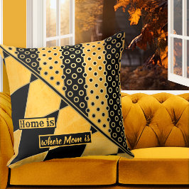 Personlig Ocher Black Geometric Mönster Pillow Kudde