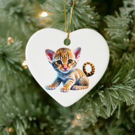 Personlig Ocicat Kitten Julgransprydnad Keramik