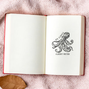 Personlig Octopus Ex Libris Bookplate Stämpel