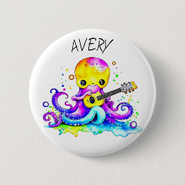 Personlig Octopus Spela Guitar Psychedelic Knapp